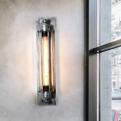 1-Light Sconce Lights Contemporary Style Tube Shape Metal Wall Mounted Light Fixture