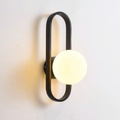 1-Light Sconce Lights Industrial Style Globe Shape Metal Wall Mounted Light Fixture