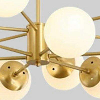 15-Light Ceiling Chandelier Minimalist Style Ball Shape Metal Hanging Light Kit