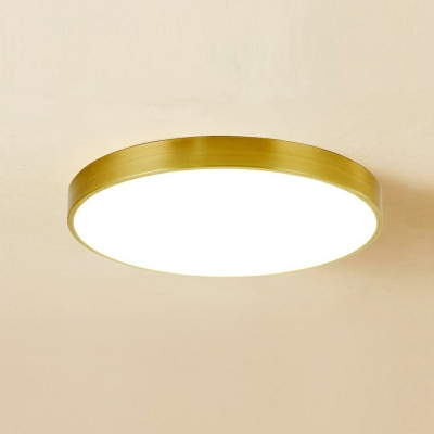 Brass 1 Light Modern Flush Mount Ceiling Light Fixtures Minimalism Ceiling Light Fixtures for Bedroom