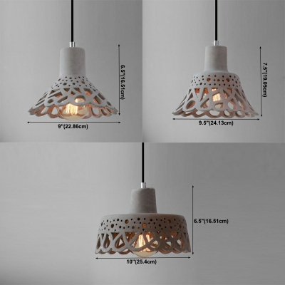 Cement Suspended Lighting Fixture Contemporary Style Ceiling Suspension Lamp