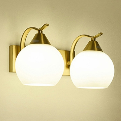 Cylindrical Wall Sconce Lighting Modern Style Glass 2-Lights Sconce Light Fixture in White