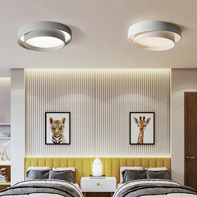 Geometric Flush Lighting Modern Metal 2-Light Flush Mount Lamp for Living Room