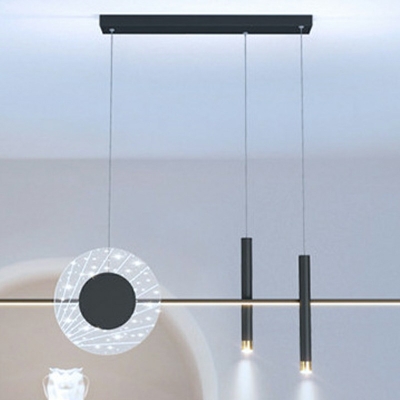 Led Adjustable Length Nordic Minimalist Style Pendant Light Strip Iron Chandelier