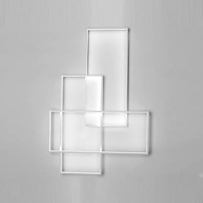 Modern Rectangle Wall Sconces Metal 3-Light Wall Sconce Lighting