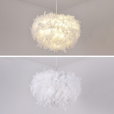 Pendant Lighting Modern Style Feather Hanging Light Kit for Living Room