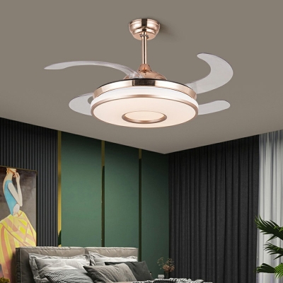 Semi Mount Fan Lighting Modern Style Acrylic Semi Fan Flush for Living Room