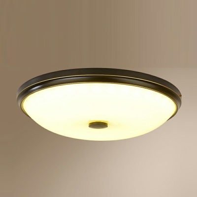 Traditional Dome Flush Lighting Glass Third Gear 1-Light Flush Mount Lamp for Bedroom