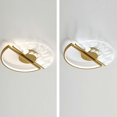 Ultra Thin Flush Mount Ceiling Light Feather Pattern 1.2