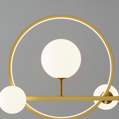 Vintage White Light Linear and Globe Island Chandelier Lights Metal Ceiling Pendant Light