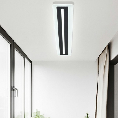 1-Light Flush Light Fixtures Minimalist Style Oval Shape Metal Flushmount Ceiling Lamp