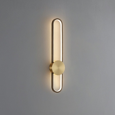 1-Light Sconce Lights Modernist Style Oval Shape Metal Third Gear Wall Mount Lighting