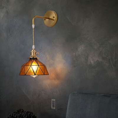 1-Light Sconce Lights Vintage Style Geometric Shape Metal Wall Mount Light Fixture