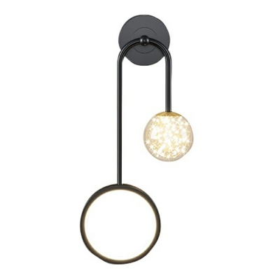 2-Light Sconce Lights Contemporary Style Round Shape Metal Wall Light Fixture