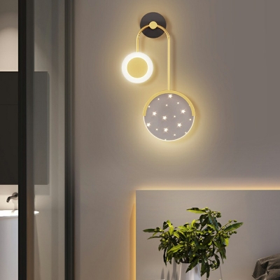 2 Light Spherical Wall Mounted Light Fixture Metal Wall Sconce Lighting