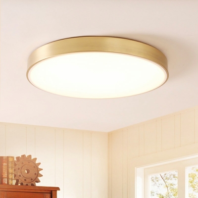 Brass 1 Light Modern Flush Mount Ceiling Light Fixtures Minimalism Ceiling Light Fixtures for Bedroom