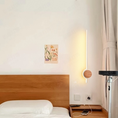Contemporary Linear Wall Sconces Wood Wall Sconce Lighting for Bedroom