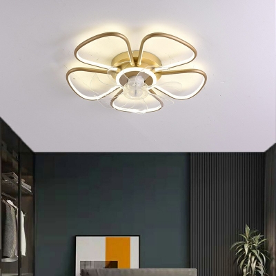 Flower Ceiling Mount Light Fixture Modern LED Ceiling Fan for Living Room