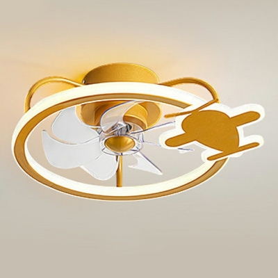 Flush Mount Fan Lamps Children's Room Style Acrylic Flush Mount Fan Lights for Living Room
