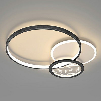 Geometric Flush Lighting Modern Metal 3-Light Flush Mount Lamp for Living Room