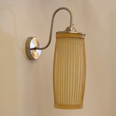 Gold Cylinder Wall Mount Light Fixture Modern Style Wood 1 Light Wall Lighting Ideas