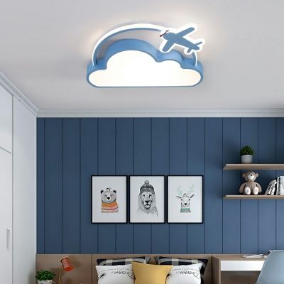 Kids Metallic Flush Mount Ceiling Lighting Fixture for Living Room