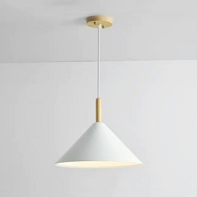 Macaron Cone Pendant Lighting Modern Metal 1-Light Pendant Light for Dining Room