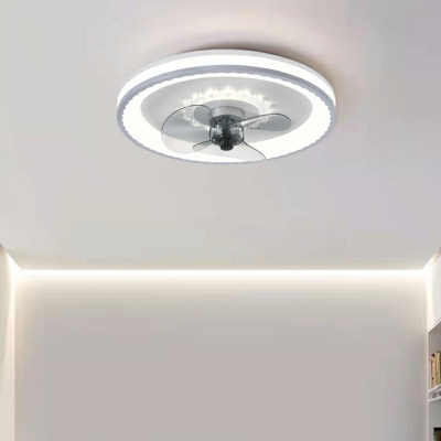Modern Drum Ceiling Fans  Flush Mount Minimalism Ceiling Light Fixture for Living Room
