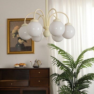 Modern Sphere Chandelier Lights Glass Chandelier Light Fixture in Wtihe for Living Room
