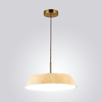 Modern Style LED Pendant Light Metal 1 Light Hanging Light in Natural for Bedside
