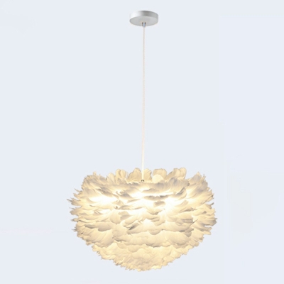 Modern Suspended Lighting Fixture Minimalist Feather Dinning Room Chandelier Pendant Light