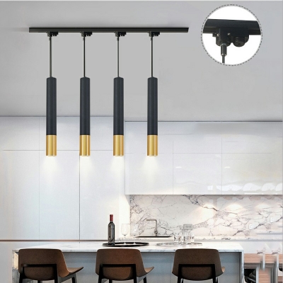 Simplicity Warm Light Cylindrical Hanging Pendant Lights Metal Hanging Pendant Light