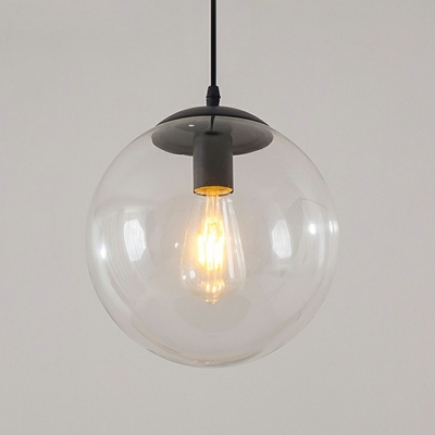 Sphere Pendant Lighting Contemporary Glass 1-Light Pendant Light for Bedroom