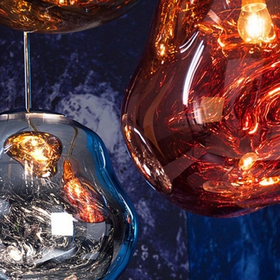 1 Light Ceiling Pendant Lamp Contemporary Style Ball Shape Glass Pendant Lights