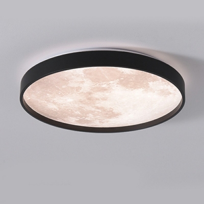 1-Light Flush Mount Contemporary Style Round Shape Metal Ceiling Mounted Light