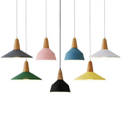 1-Light Hanging Lights Industrial Style Cone Shape Metal Suspension Pendant
