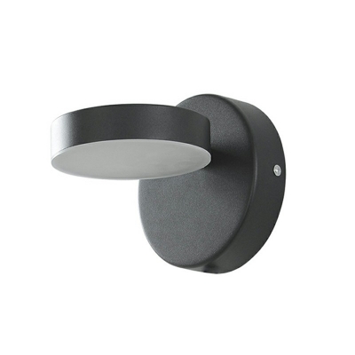 Acrylic Drum Wall Sconce Modern Style 1 Light Wall Mounted Lamps in Black