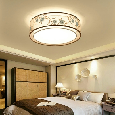 Chinese Style LED Flush-mount Light Modern Style Cloth Celling Light for Living Room