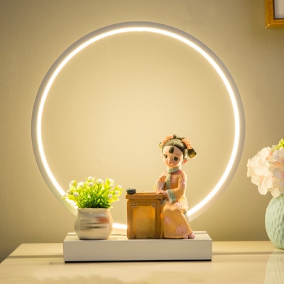 Contemporary  LED Table Lamps Single Ring Bedside Reading and Bedroom Lamps