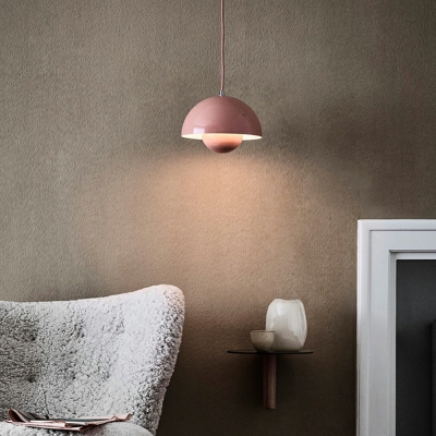 Dome Metal 1 Light Hanging Lamp Kit Modern Pendant Lighting Fixtures for Living Room