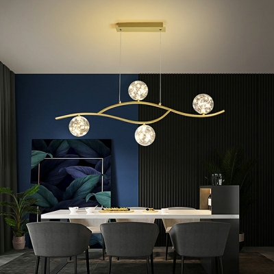 Glass Hanging Pendant Lights Modern Minimalism Island Chandelier for Dinning Room