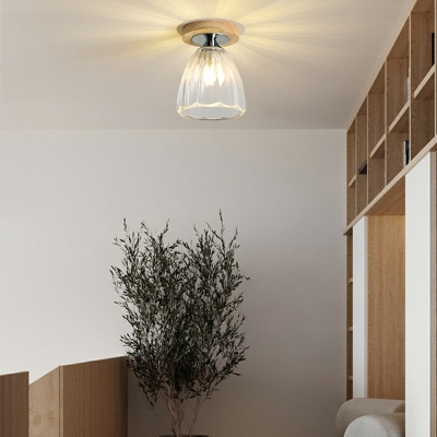 Glass Semi Flush Mount Ceiling Light Modern Ceiling Flush Mount for Living Room