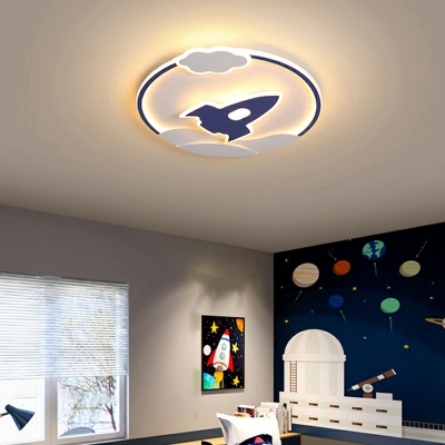 Kids Metallic Flush Mount Light LED Lighting for Bedroom and Reading Room