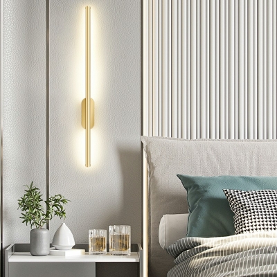 Metal Linear Wall Lighting Fixtures Modern Style 1 Light Wall Sconce Lighting in Gold