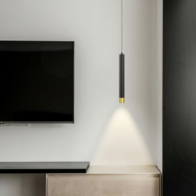 Metal Modern Pendant Lamp with Acrylic Shade Linear LED Down Lighting Pendant
