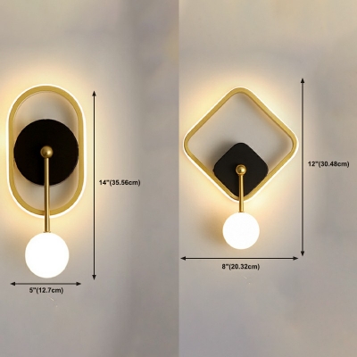 Modern Style Globe Wall Lighting Fixtures Metal Third Gear 2-Lights Sconce Light Fixture in Black