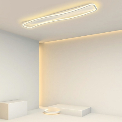 Modern Style Spiral Flush Mount Fixture Metal 1-Light Flush Light Fixtures in White