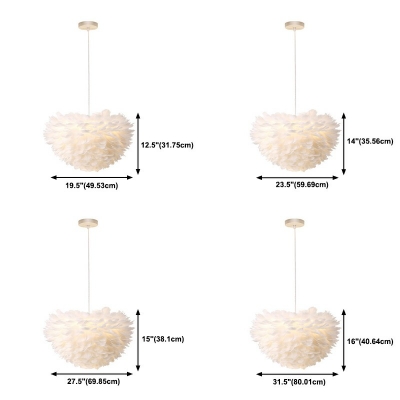 Pendant Lighting Contemporary Style Feather Hanging Lamps Kit for Living Room