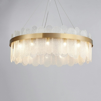 Ring Shape Hanging Chandelier Modernist Style Glass Suspension Light for Living Room