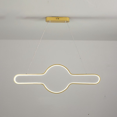 Ring Shaped Island Lighting Aluminum Minimalistic LED Hanging Light for Dining Room